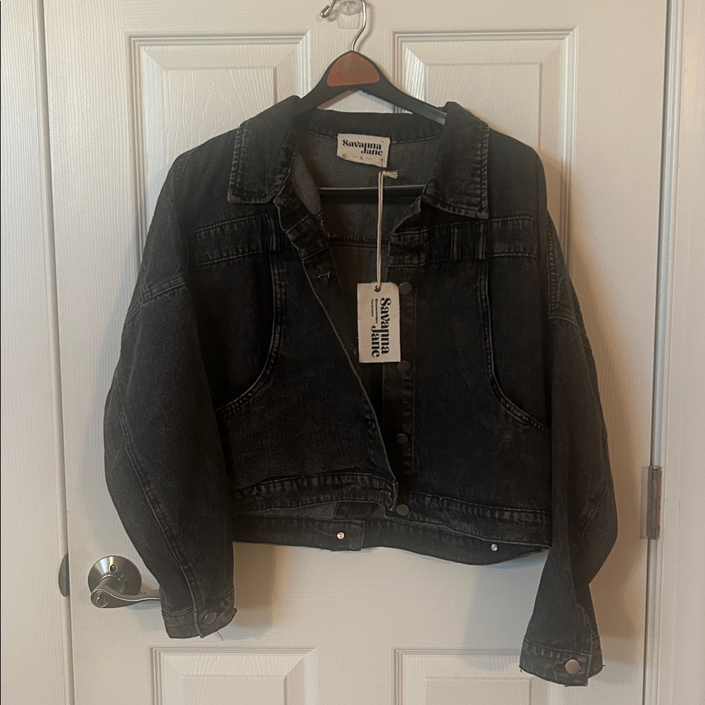 Savanna Jane Black Denim Jacket - Size L